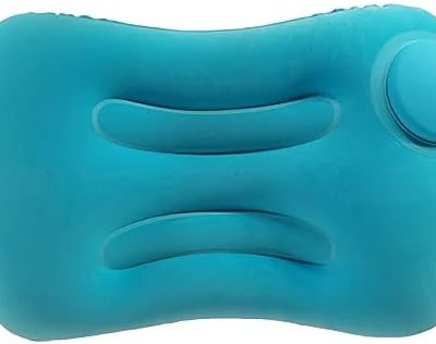 Fahuac Portable Inflatable Camping Travel Neck Pillows - Comfortable, Ergonomic Pillow for Neck,Manual Press Travel Pillow for Camping, Hiking, Backpacking